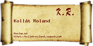 Kollát Roland névjegykártya