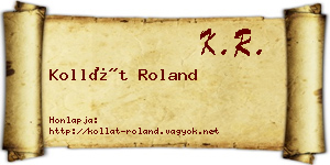 Kollát Roland névjegykártya